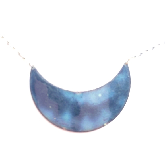 Artisan Hand Made Glazed Metal Necklace . - Picture 4 of 5